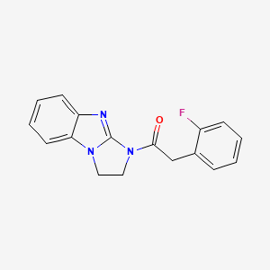 molecular formula C17H14FN3O B7495938 1-(1,2-Dihydroimidazo[1,2-a]benzimidazol-3-yl)-2-(2-fluorophenyl)ethanone 