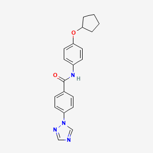 molecular formula C20H20N4O2 B7495960 N-(4-cyclopentyloxyphenyl)-4-(1,2,4-triazol-1-yl)benzamide 