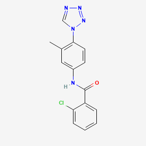 molecular formula C15H12ClN5O B7495970 2-chloro-N-[3-methyl-4-(tetrazol-1-yl)phenyl]benzamide 