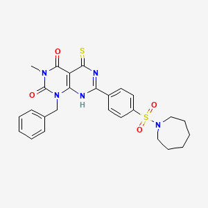 7-[4-(azepan-1-ylsulfonyl)phenyl]-1-benzyl-3-methyl-5-sulfanylidene-8H-pyrimido[4,5-d]pyrimidine-2,4-dione