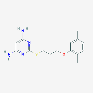 molecular formula C15H20N4OS B7495983 2-[3-(2,5-Dimethylphenoxy)propylsulfanyl]pyrimidine-4,6-diamine 