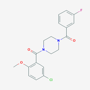 molecular formula C19H18ClFN2O3 B7495984 [4-(5-Chloro-2-methoxybenzoyl)piperazin-1-yl]-(3-fluorophenyl)methanone 