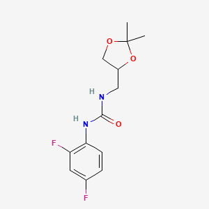 molecular formula C13H16F2N2O3 B7495997 1-(2,4-Difluorophenyl)-3-[(2,2-dimethyl-1,3-dioxolan-4-yl)methyl]urea 