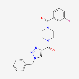 molecular formula C21H20FN5O2 B7496013 [4-(1-Benzyltriazole-4-carbonyl)piperazin-1-yl]-(3-fluorophenyl)methanone 