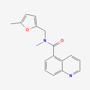 molecular formula C17H16N2O2 B7496014 N-methyl-N-[(5-methylfuran-2-yl)methyl]quinoline-5-carboxamide 