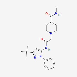1-[2-[(5-tert-butyl-2-phenylpyrazol-3-yl)amino]-2-oxoethyl]-N-methylpiperidine-4-carboxamide