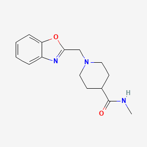 molecular formula C15H19N3O2 B7496020 1-(1,3-benzoxazol-2-ylmethyl)-N-methylpiperidine-4-carboxamide 