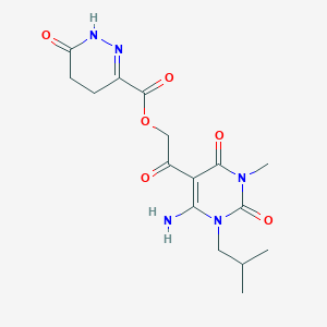 molecular formula C16H21N5O6 B7496052 [2-[4-amino-1-methyl-3-(2-methylpropyl)-2,6-dioxopyrimidin-5-yl]-2-oxoethyl] 6-oxo-4,5-dihydro-1H-pyridazine-3-carboxylate 