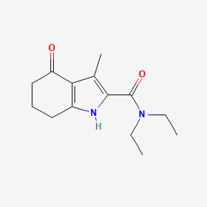 molecular formula C14H20N2O2 B7496056 N,N-diethyl-3-methyl-4-oxo-1,5,6,7-tetrahydroindole-2-carboxamide 