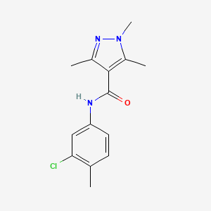 N-(3-chloro-4-methylphenyl)-1,3,5-trimethylpyrazole-4-carboxamide