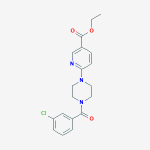 molecular formula C19H20ClN3O3 B7496087 Ethyl 6-[4-(3-chlorobenzoyl)piperazin-1-yl]pyridine-3-carboxylate 