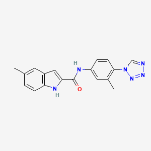 molecular formula C18H16N6O B7496088 5-methyl-N-[3-methyl-4-(tetrazol-1-yl)phenyl]-1H-indole-2-carboxamide 