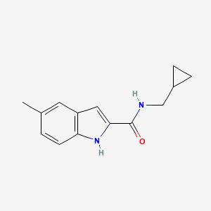 molecular formula C14H16N2O B7496091 N-(cyclopropylmethyl)-5-methyl-1H-indole-2-carboxamide 