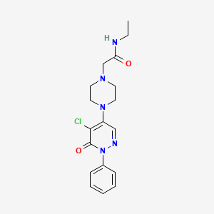 molecular formula C18H22ClN5O2 B7496101 2-[4-(5-chloro-6-oxo-1-phenylpyridazin-4-yl)piperazin-1-yl]-N-ethylacetamide 