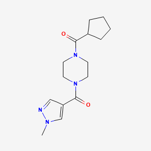 molecular formula C15H22N4O2 B7496105 Cyclopentyl-[4-(1-methylpyrazole-4-carbonyl)piperazin-1-yl]methanone 