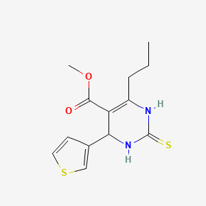 methyl 6-propyl-2-sulfanylidene-4-thiophen-3-yl-3,4-dihydro-1H-pyrimidine-5-carboxylate