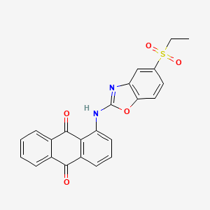 molecular formula C23H16N2O5S B7496132 1-[(5-Ethylsulfonyl-1,3-benzoxazol-2-yl)amino]anthracene-9,10-dione 