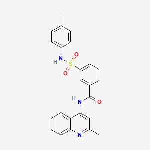 3-[(4-methylphenyl)sulfamoyl]-N-(2-methylquinolin-4-yl)benzamide