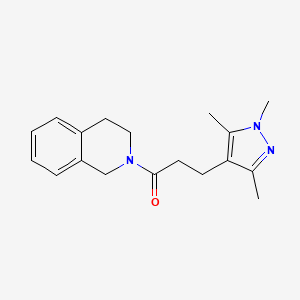 molecular formula C18H23N3O B7496161 1-(3,4-dihydro-1H-isoquinolin-2-yl)-3-(1,3,5-trimethylpyrazol-4-yl)propan-1-one 