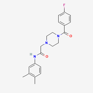 N-(3,4-dimethylphenyl)-2-[4-(4-fluorobenzoyl)piperazin-1-yl]acetamide