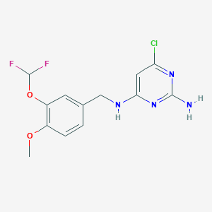 6-chloro-4-N-[[3-(difluoromethoxy)-4-methoxyphenyl]methyl]pyrimidine-2,4-diamine