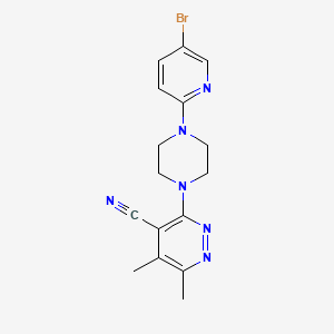 molecular formula C16H17BrN6 B7496190 3-[4-(5-Bromopyridin-2-yl)piperazin-1-yl]-5,6-dimethylpyridazine-4-carbonitrile 