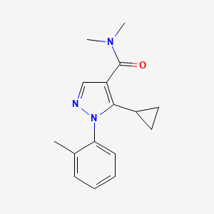 molecular formula C16H19N3O B7496192 5-cyclopropyl-N,N-dimethyl-1-(2-methylphenyl)pyrazole-4-carboxamide 