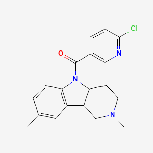 molecular formula C19H20ClN3O B7496202 2-chloro-5-{2,8-dimethyl-1H,2H,3H,4H,4aH,5H,9bH-pyrido[4,3-b]indole-5-carbonyl}pyridine 