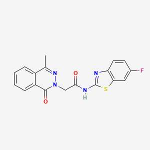 molecular formula C18H13FN4O2S B7496215 N-(6-fluoro-1,3-benzothiazol-2-yl)-2-(4-methyl-1-oxophthalazin-2-yl)acetamide 