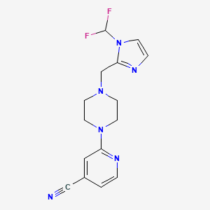 2-[4-[[1-(Difluoromethyl)imidazol-2-yl]methyl]piperazin-1-yl]pyridine-4-carbonitrile
