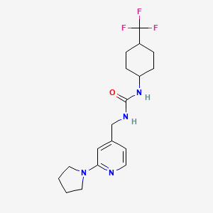 molecular formula C18H25F3N4O B7496308 1-[(2-Pyrrolidin-1-ylpyridin-4-yl)methyl]-3-[4-(trifluoromethyl)cyclohexyl]urea 