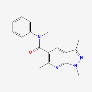 molecular formula C17H18N4O B7496311 N,1,3,6-tetramethyl-N-phenylpyrazolo[3,4-b]pyridine-5-carboxamide 