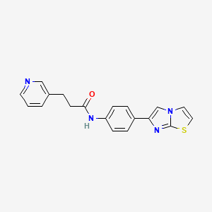 molecular formula C19H16N4OS B7496316 N-(4-imidazo[2,1-b][1,3]thiazol-6-ylphenyl)-3-pyridin-3-ylpropanamide 