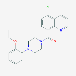 molecular formula C22H22ClN3O2 B7496330 (5-Chloroquinolin-8-yl)-[4-(2-ethoxyphenyl)piperazin-1-yl]methanone 