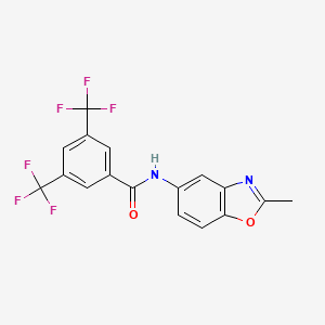 molecular formula C17H10F6N2O2 B7496335 N-(2-methyl-1,3-benzoxazol-5-yl)-3,5-bis(trifluoromethyl)benzamide 