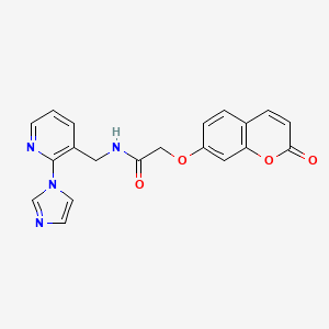 molecular formula C20H16N4O4 B7496376 N-[(2-imidazol-1-ylpyridin-3-yl)methyl]-2-(2-oxochromen-7-yl)oxyacetamide 