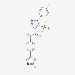 1-(4-fluorophenyl)-N-[4-(2-methyl-1,3-oxazol-5-yl)phenyl]-5-(trifluoromethyl)pyrazole-4-carboxamide