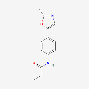 molecular formula C13H14N2O2 B7496399 N-[4-(2-methyl-1,3-oxazol-5-yl)phenyl]propanamide 