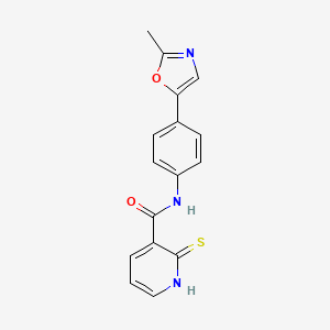 molecular formula C16H13N3O2S B7496401 N-[4-(2-methyl-1,3-oxazol-5-yl)phenyl]-2-sulfanylidene-1H-pyridine-3-carboxamide 