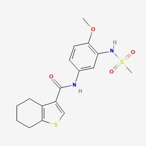 molecular formula C17H20N2O4S2 B7496429 N-[3-(methanesulfonamido)-4-methoxyphenyl]-4,5,6,7-tetrahydro-1-benzothiophene-3-carboxamide 