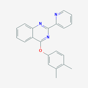 molecular formula C21H17N3O B7496467 4-(3,4-Dimethylphenoxy)-2-(pyridin-2-yl)quinazoline 