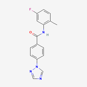 molecular formula C16H13FN4O B7496468 N-(5-fluoro-2-methylphenyl)-4-(1,2,4-triazol-1-yl)benzamide 