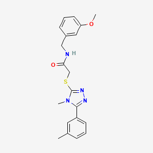 molecular formula C20H22N4O2S B7496482 N-[(3-methoxyphenyl)methyl]-2-[[4-methyl-5-(3-methylphenyl)-1,2,4-triazol-3-yl]sulfanyl]acetamide 