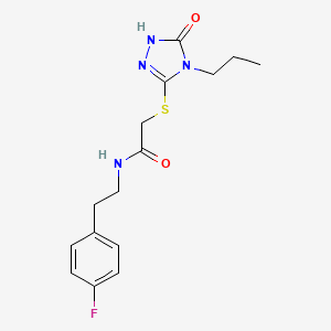 molecular formula C15H19FN4O2S B7496497 N-[2-(4-fluorophenyl)ethyl]-2-[(5-oxo-4-propyl-1H-1,2,4-triazol-3-yl)sulfanyl]acetamide 