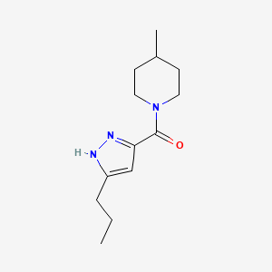 molecular formula C13H21N3O B7496509 (4-methylpiperidin-1-yl)-(5-propyl-1H-pyrazol-3-yl)methanone 