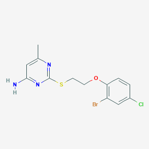 molecular formula C13H13BrClN3OS B7496537 2-[2-(2-Bromo-4-chlorophenoxy)ethylsulfanyl]-6-methylpyrimidin-4-amine 