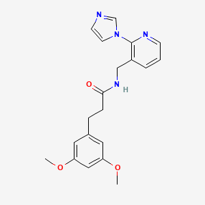 molecular formula C20H22N4O3 B7496548 3-(3,5-dimethoxyphenyl)-N-[(2-imidazol-1-ylpyridin-3-yl)methyl]propanamide 