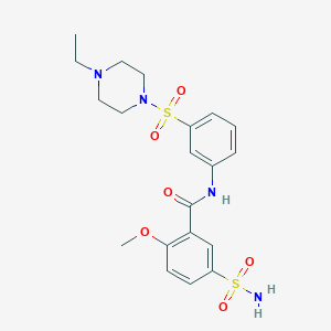 N-[3-(4-ethylpiperazin-1-yl)sulfonylphenyl]-2-methoxy-5-sulfamoylbenzamide