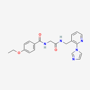 molecular formula C20H21N5O3 B7496554 4-ethoxy-N-[2-[(2-imidazol-1-ylpyridin-3-yl)methylamino]-2-oxoethyl]benzamide 