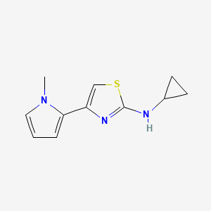 molecular formula C11H13N3S B7496614 N-cyclopropyl-4-(1-methylpyrrol-2-yl)-1,3-thiazol-2-amine 